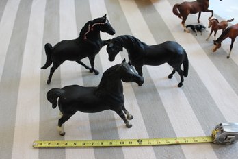 3 Black Breyer Horses