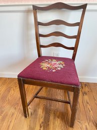 Antique Chair With Crosshatch Cushion