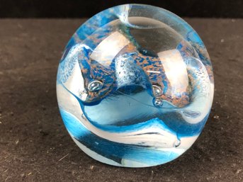 Blue Glass Paper Weight