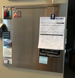 Stainless Bulletin Board / Message Center With Two Magnetic Bars In Great Condition