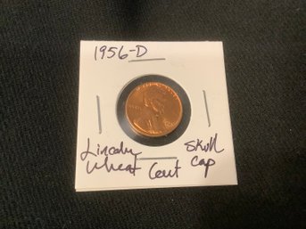1956 D Lincoln Wheat Cent (skull Cap) 38