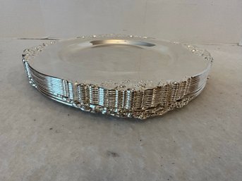 Set Of 12 Vintage Silverplate Trays / Plates, 12 1/2' Diameter