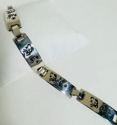 TAXCO STERLING SILVER KOKOPELLI DANCERS LINK BRACELET