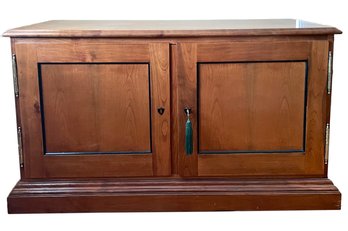 A Paneled Pine Credenza Or Console