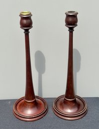 Pair Of Mahogany Candlesticks