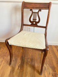 Antique C.A. BISSMAN Traditional Duncan Phyfe Style Lyre / Harp Back Chair