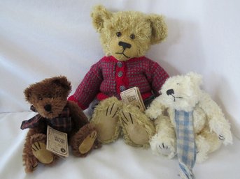 Trio Of Collectible Mohair Boyd's Bears