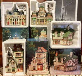 Set Of 4 Vintage 1990's DICKENS KEEPSAKE PORCELAIN Houses