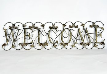 A Large Art Metal Welcome Sign