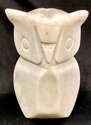 Heavy Weighted Solid Alabaster Owl Statue