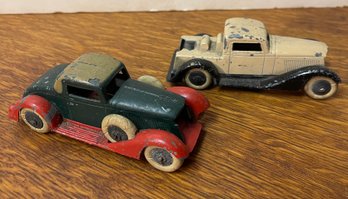 Two Cast Iron TOOTSIE TOY Cars