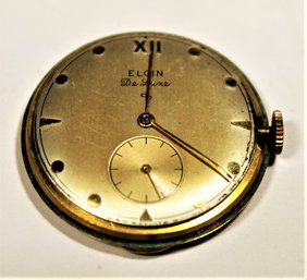 Elgin De Lux Gold Filled Working 17 Jewel Wrist Watch Having No Crystal