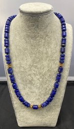 Blue Lapis With 14kt Clasp