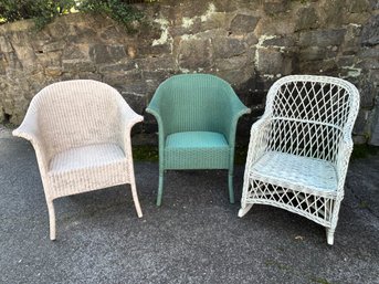 Lloyd Loom W. Lusty & Sons Wicker Chairs And Rocking Chair