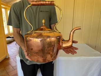 Beautiful Large English Copper Tea Kettle