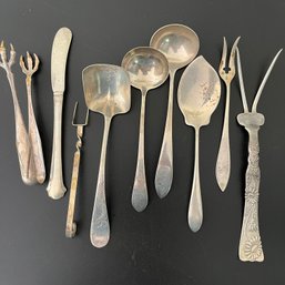 A Collection Of Small Sterling Silver Serving Pieces