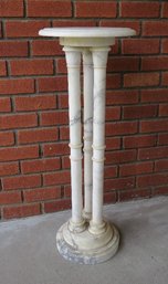 A Wonderful 3 Column Italian Marble Pedestal