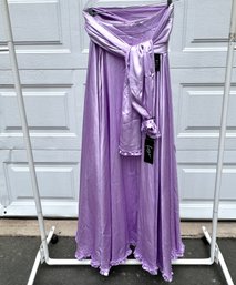 Lavender Silk Formal Strapless Designer Dress NWT Size 14