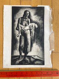 'Whom God Loveth' Pencil Signed Manuel G Silberger 1934 Print 10x13