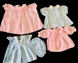 Vtg Lot Of FOUR 1960s Vintage Baby Girl Dresses Including Polly Flinders Hand Smocked & Young Mate