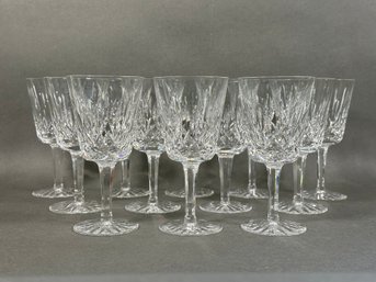 A Set Of Brilliant Waterford Crystal Water Goblets, Lismore Pattern (12 Total)