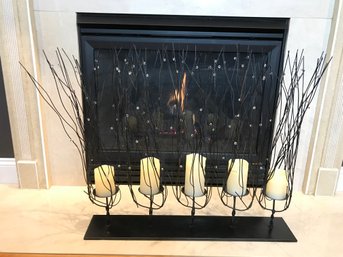 Incredible 3 Ft Metal Candlelight Fireplace Decor