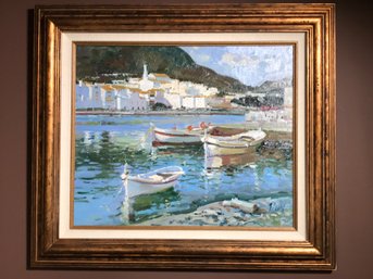 Fantastic Oil On Canvas Signed R LANTO - Very Well Done - Was Very Expensive $3,500 - Lovely Boats In Sound