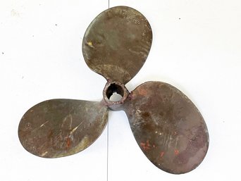 A Large Vintage Brass Propeller