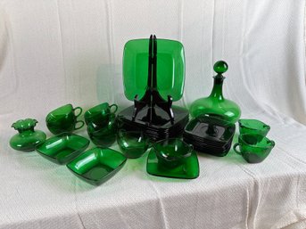 Green Glass Tableware