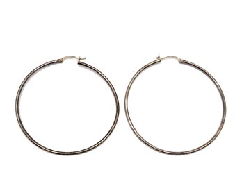Vintage Sterling Silver Large Hoop Earrings