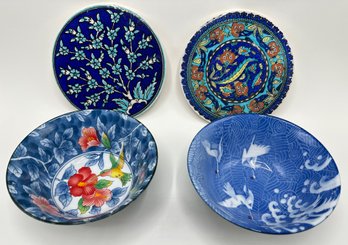 2 New Japanese Pottery Bowls & 2 Trivets