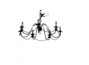 Black Wrought Iron Colonial  Style Chandelier