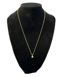 Vintage Italian 14K Gold Chain And Pendant With Stone