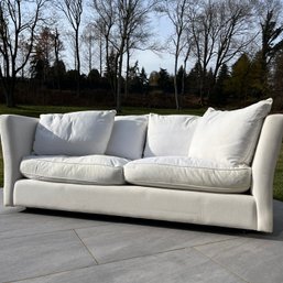A 91' Tuxedo Style Linen Sofa By Shabby Chic - Slipcovers