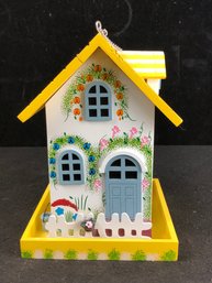 Floral Painted Cottage Birdhouse