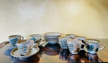 Louisville And John B Taylor Stoneware Cups And Saucers, 16 Pcs.