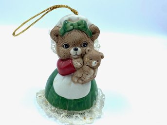 Vintage Ceramic Mama Bear & Baby Bear Hanging Bell