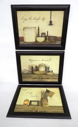 Trio Of Framed Country Prints By Susie Boyer