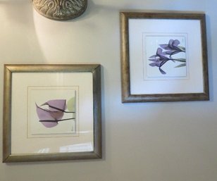 Matching Pair Of Decorator Prints Of Purple Irises