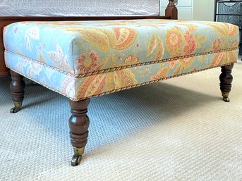 An Attractive Ottoman / Coffee Table By Calico Corners Custom Furniture In William Morris Textured Print