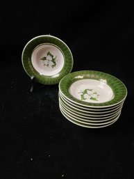 Limoges Trillium Forest Green With Gold Filigree Small Bowls