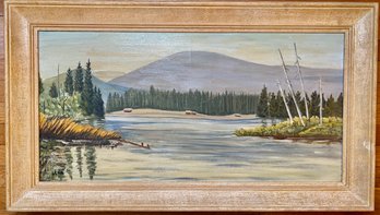 Oil On Canvas, Adirondack Landscape, Signed Lena