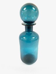 Deep Blue Hand-blown Glass Decanter W/ Stopper