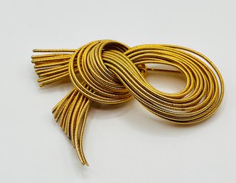 Vintage Napier Gold Tone Tie Knot Brooch