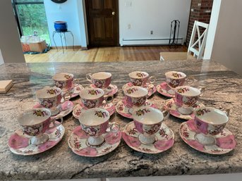 Royal Halsey ,very Fine, Set Of 12 Cups And Saucers.