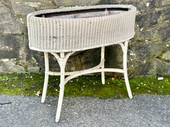 Wicker Vintage Planter With Metal Insert