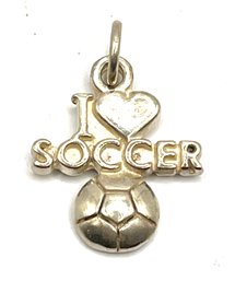 Vintage Sterling Silver I Love Soccer Charm