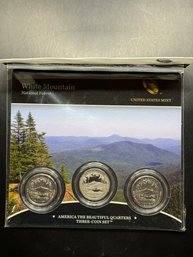America The Beautiful Quarters 3 Coin Set 2012 White Mountains National Forest