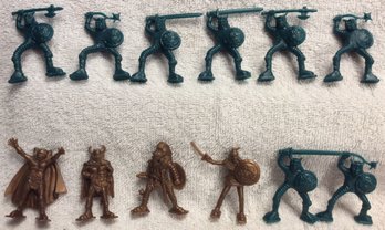 (12) 1980s Helm Toy Fortress Of The Wizard King Fantasy Playset 2' Figures - Plastic