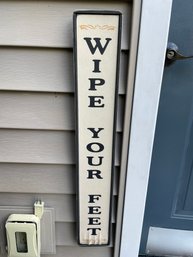 Nice Wooden Sign - Wipe Your Feet